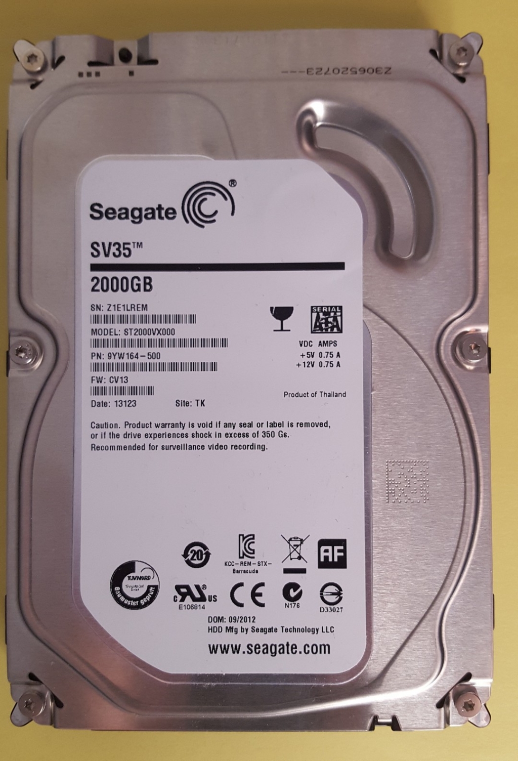 SEAGATE  ST2000VX002   2TB 3.5" SATA