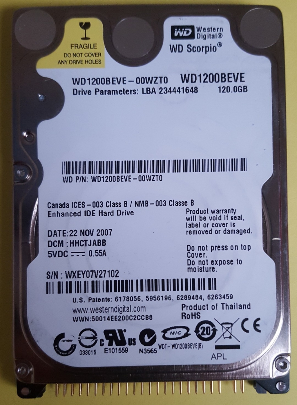Western Digital WD1200BEVE  120GB IDE/ATA 2,5"