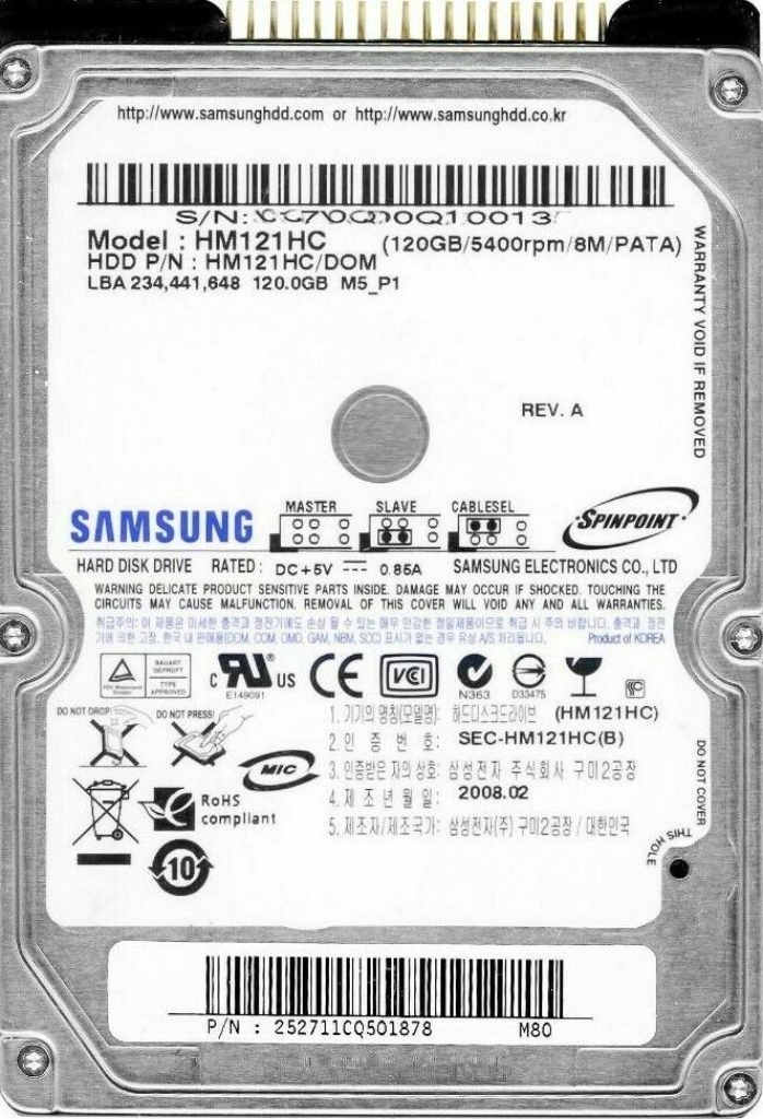 Samsung Spinpoint HM121HC 120GB IDE/ATA 2,5"