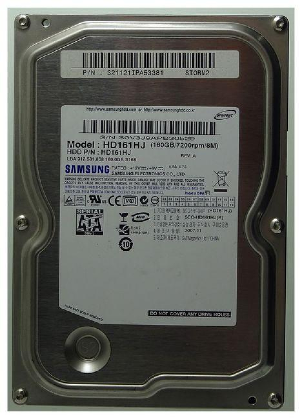 Samsung HD161HJ – 160GB 3,5" SATA