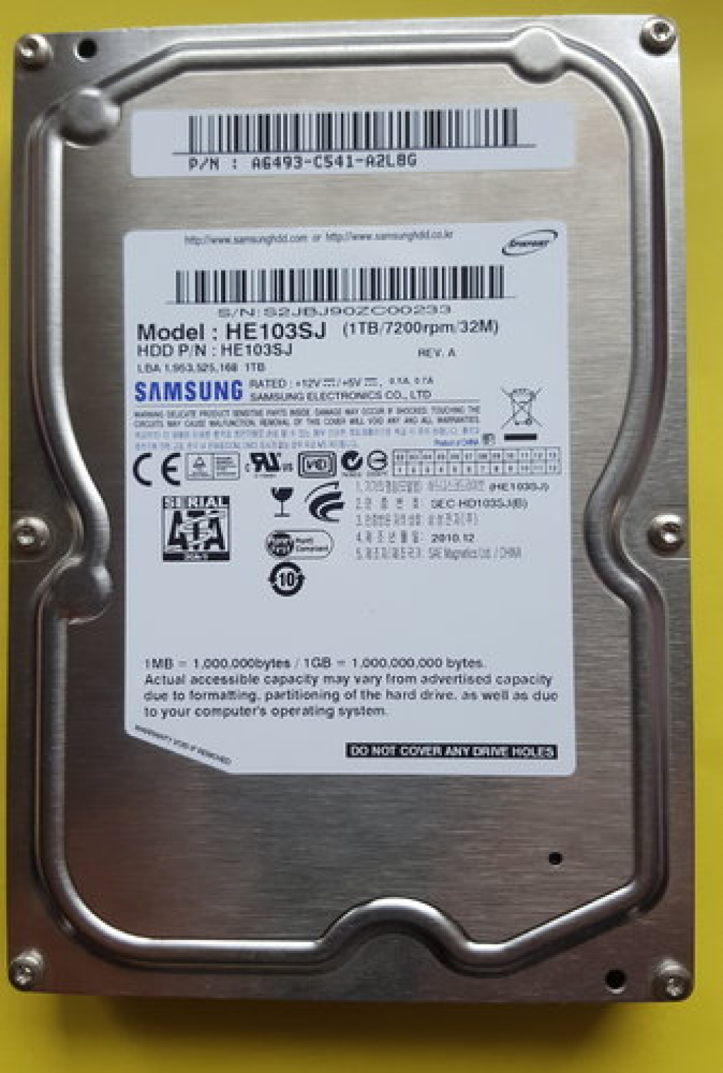 Samsung Spinpoint F3 HD103SJ 1TB 3,5" Festplatte