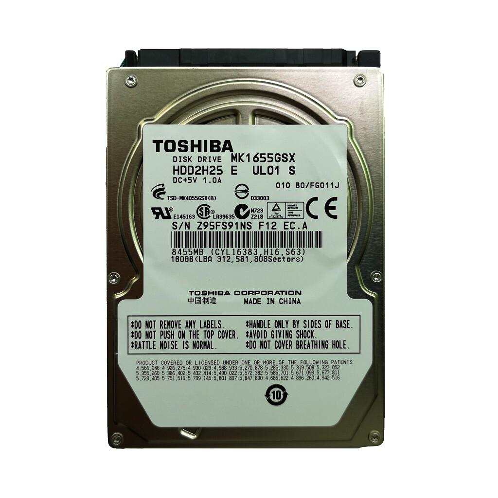 Toshiba MK1655GSX – 160GB 2,5" SATA