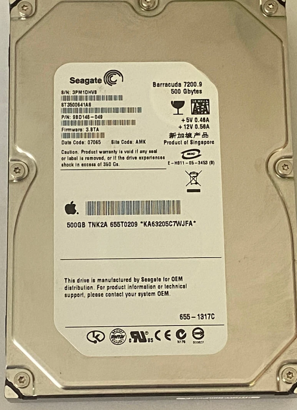 Seagate ST3500641AS 500GB SATA 3,5"