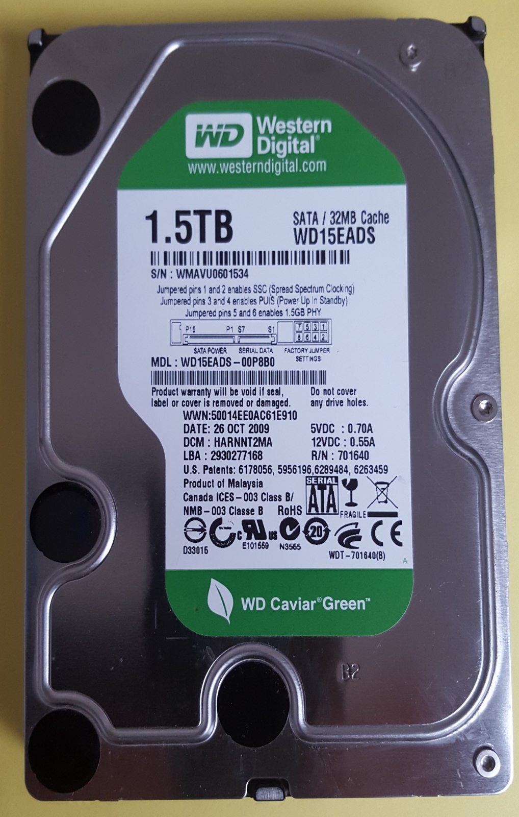 Western Digital WD15EADS  1500GB SATA-II 3,5"
