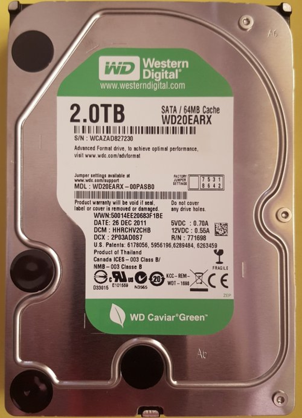 Western Digital WD20EARX  2TB SATA 3,5"