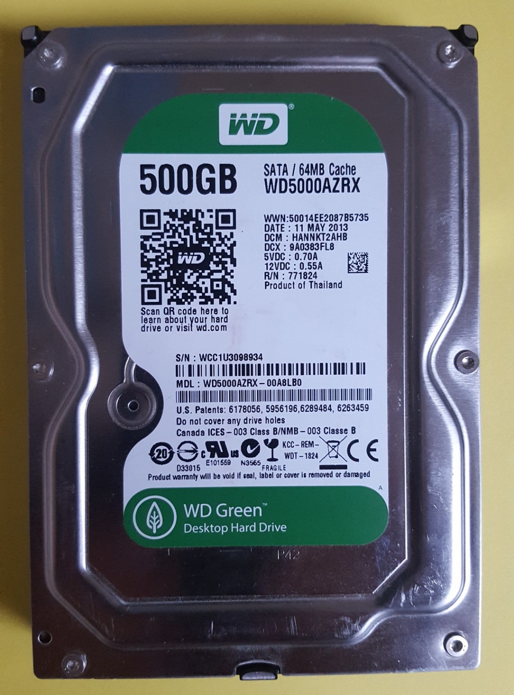 Western Digital WD5000AZRX  500GB SATA 3,5"