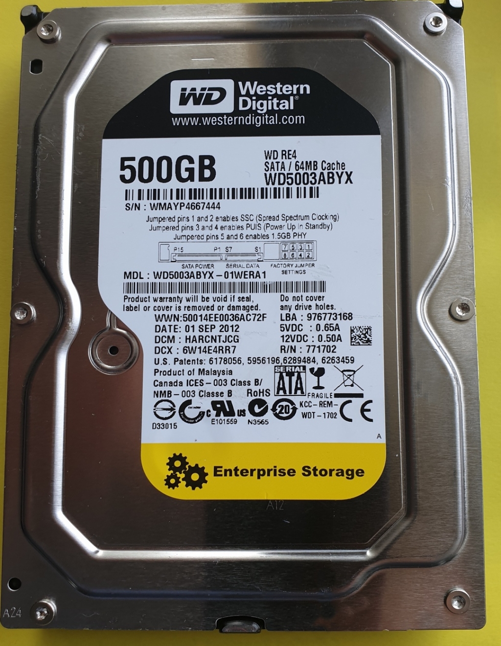 Western Digital WD5003ABYX  500GB SATA 3,5"