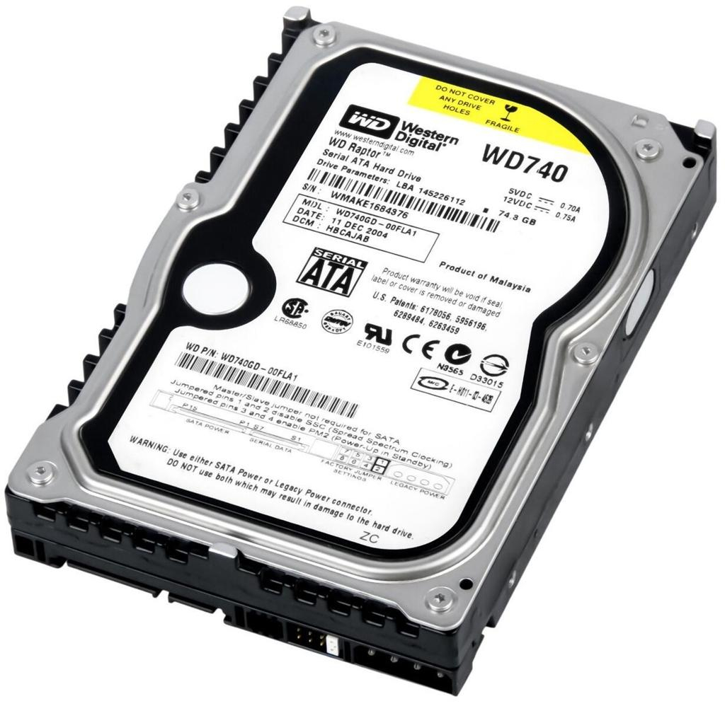 WD VelociRaptor WD740HLFS 74GB – 10.000 RPM SATA Festplatte (Enterprise)