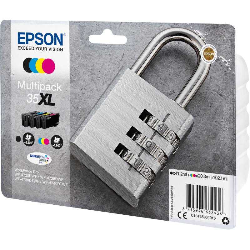 C13T35964010  Epson Padlock Multipack 4-colours 35XL DURABrite Ultra Ink