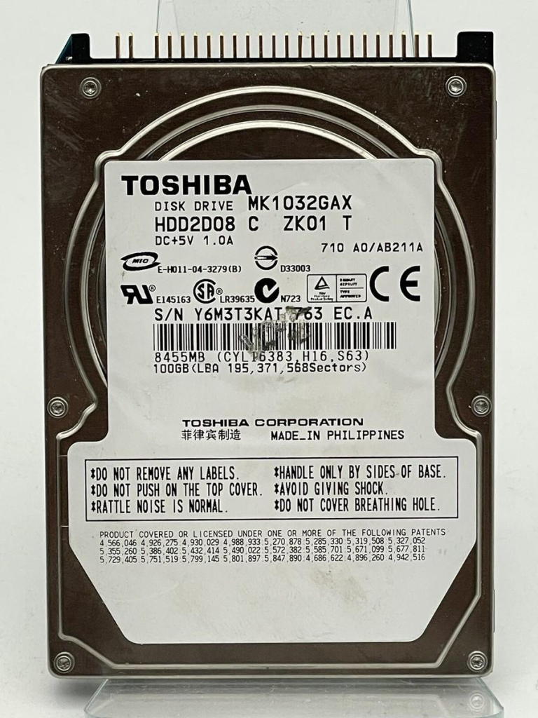 Toshiba MK1032GAX – 100GB 2,5" IDE