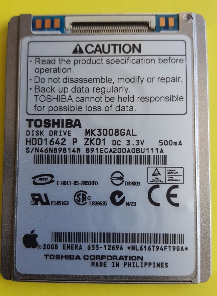 Toshiba MK3008GAL 30GB IDE/ATA 1,8"