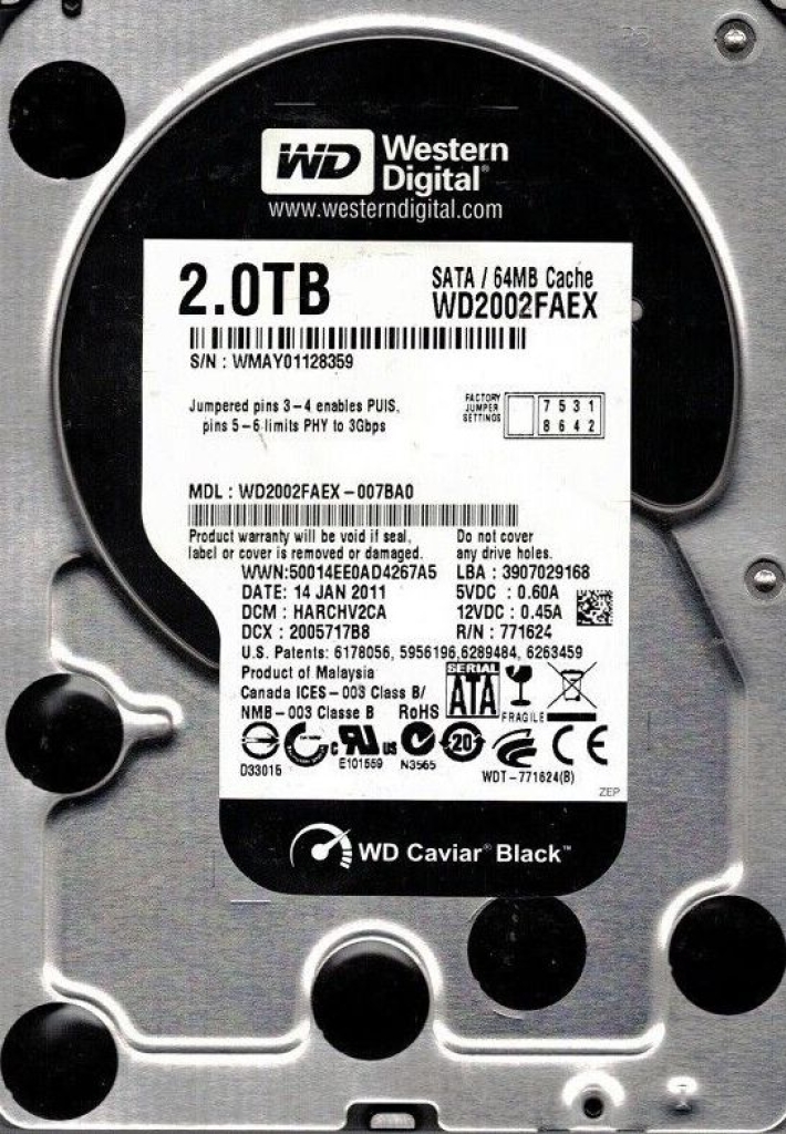 Western Digital WD2002FAEX  2TB SATA 3,5"