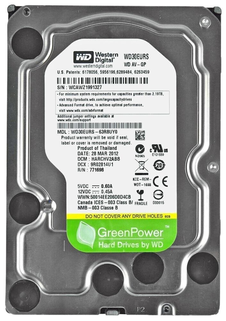 Western Digital WD30EURS 3TB SATA 3,5"