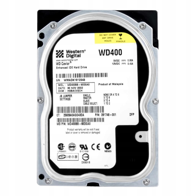 Western Digital WD400BD 40GB IDE Festplatte – 3,5" HDD